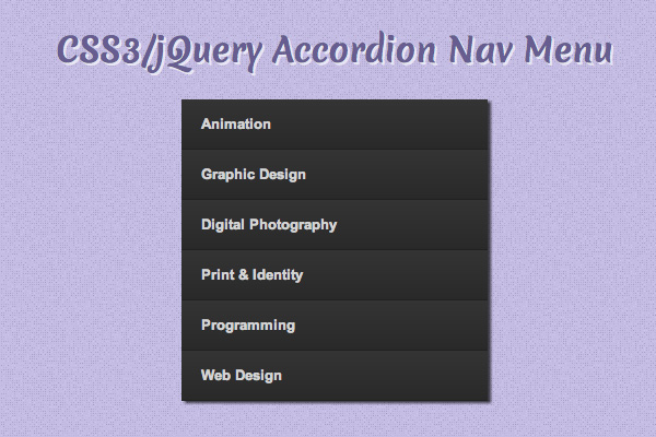 How To Code a Vertical Accordion Nav Menu with jQuery